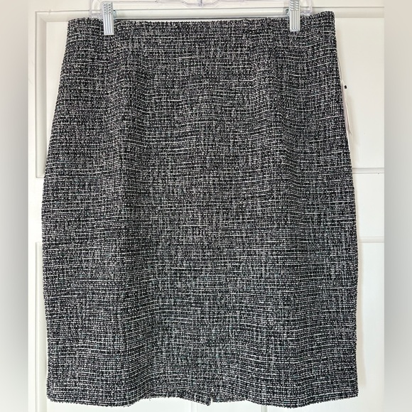 NWT Amanda & Chelsea Pencil Skirt Stretch Waist Boucle Tweed Preppy Career L - Picture 1 of 11